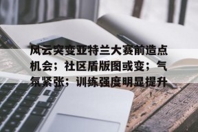 LOL官网-风云突变亚特兰大赛前造点机会；社区盾版图或变；气氛紧张；训练强度明显提升的简单介绍